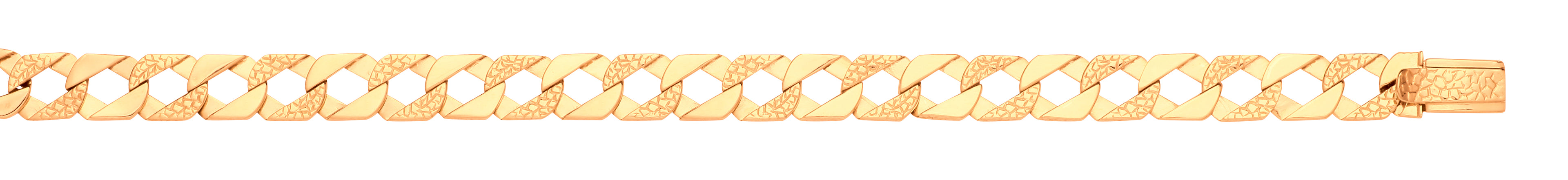 Y/G Plain & Nugget 10.5mm Link Flat Curb Chain
