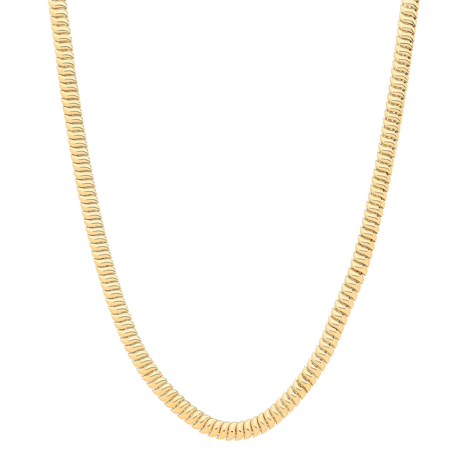 Y/G Ribbed 7mm Omega Snake Necklace/Bracelet