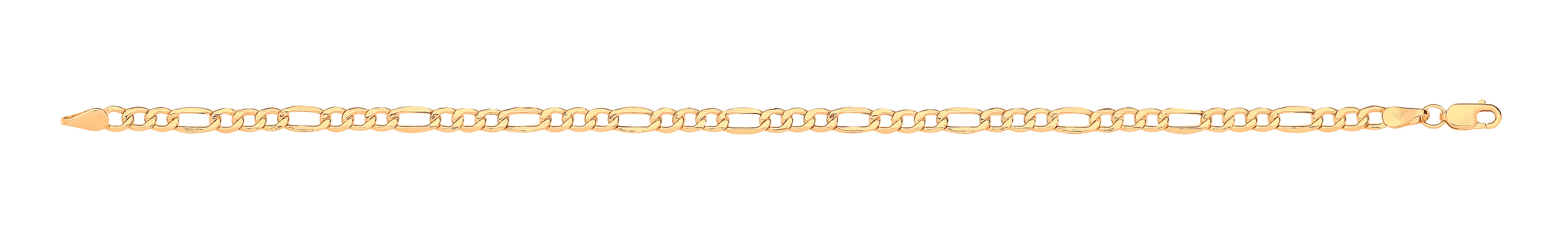 14ct Y/G Hollow Beveled Figaro 3.4mm Chain