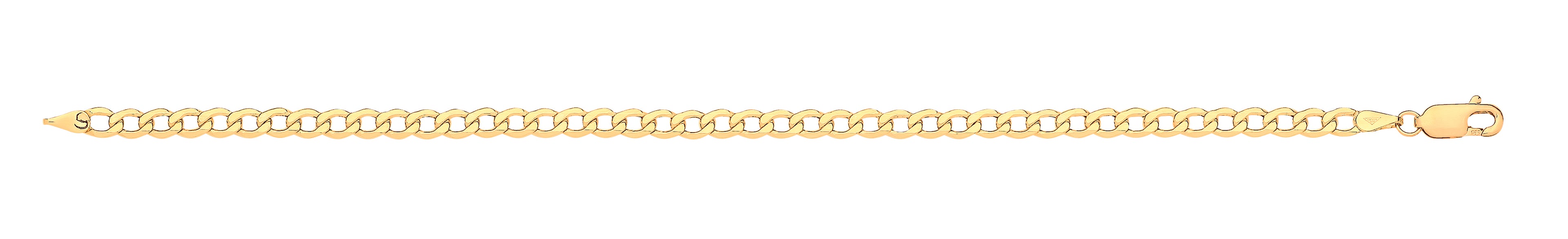 14ct Y/G Hollow Beveled Curb 4.0mm Chain