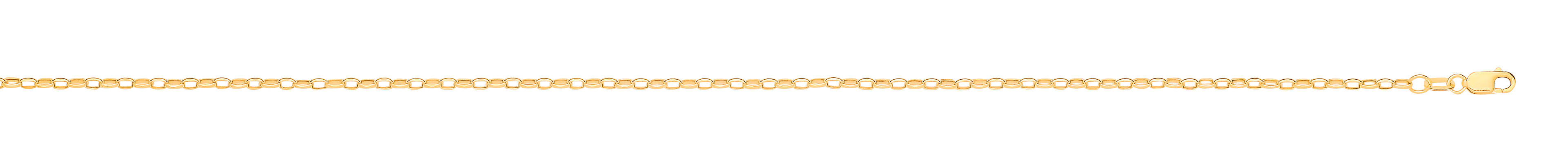 14ct Y/G Hollow Oval Faceted Belcher 2.2mm Chain
