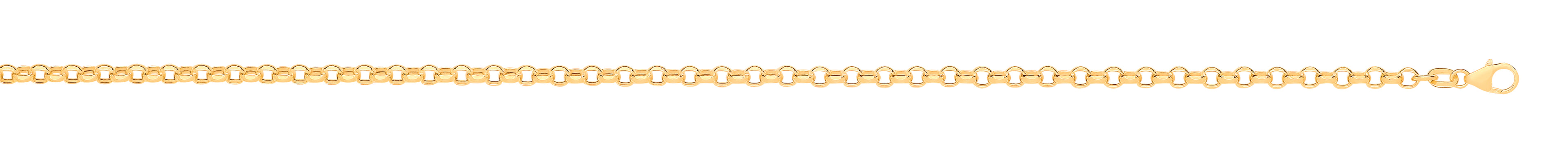 14ct Y/G Hollow Round D/C Belcher 3.3mm Chain