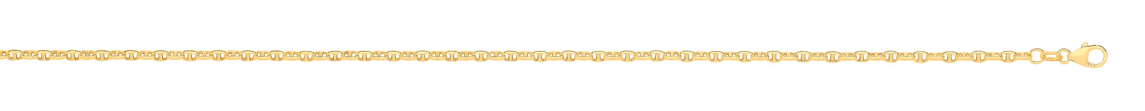 14ct Y/G Hollow Oval Puff Marine 2.7mm Chain