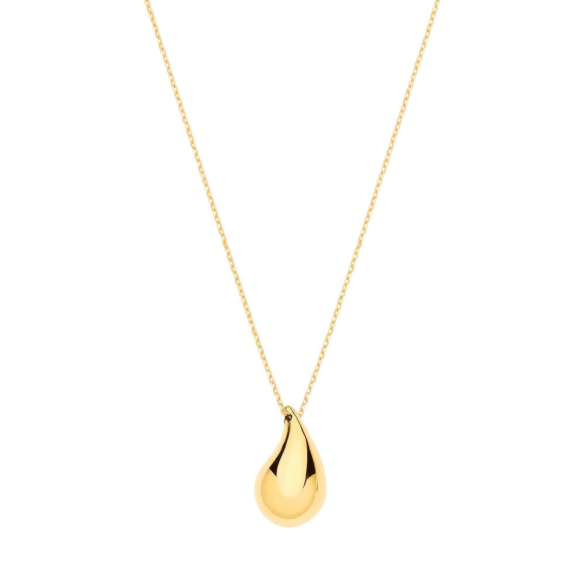Y/G Puffed Teardrop Pendant Chain
