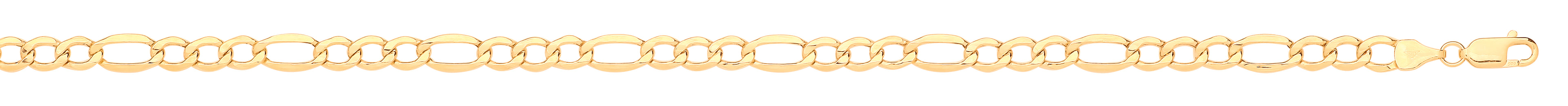 14ct Y/G Hollow Beveled Figaro 5.0mm Chain