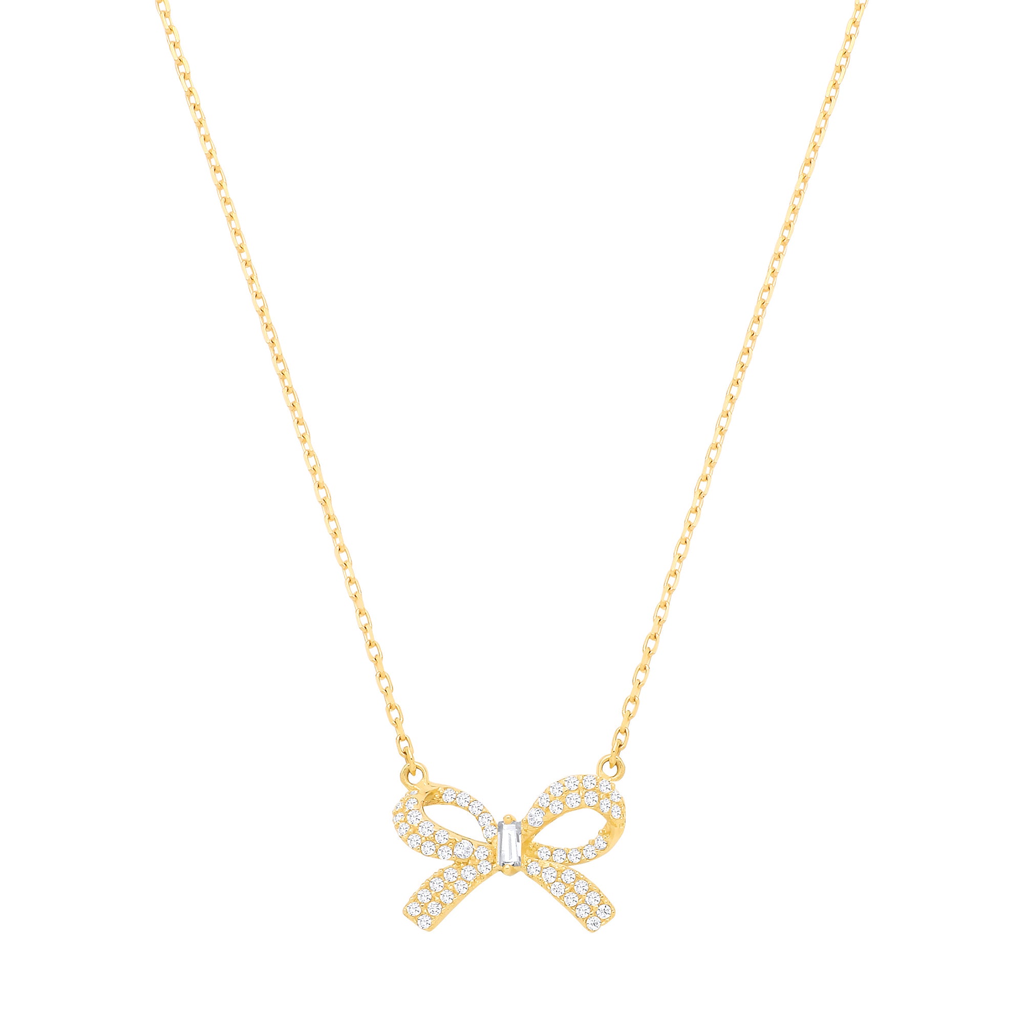 Y/G Cz Bow Chain