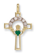 Y/G Cz Claddagh Cross