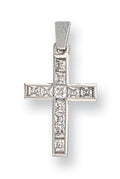 W/G Princess Cut Cz Cross