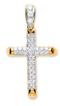 Y/G Round Tubed Cz Cross