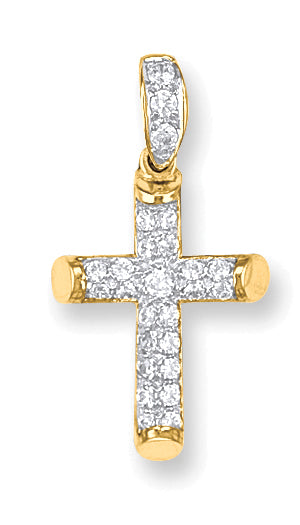 Y/G Round Tubed Cz Cross