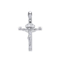 W/G Cz Baguettes & Round Crucifix