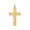 Y/G Cz Cross with Design