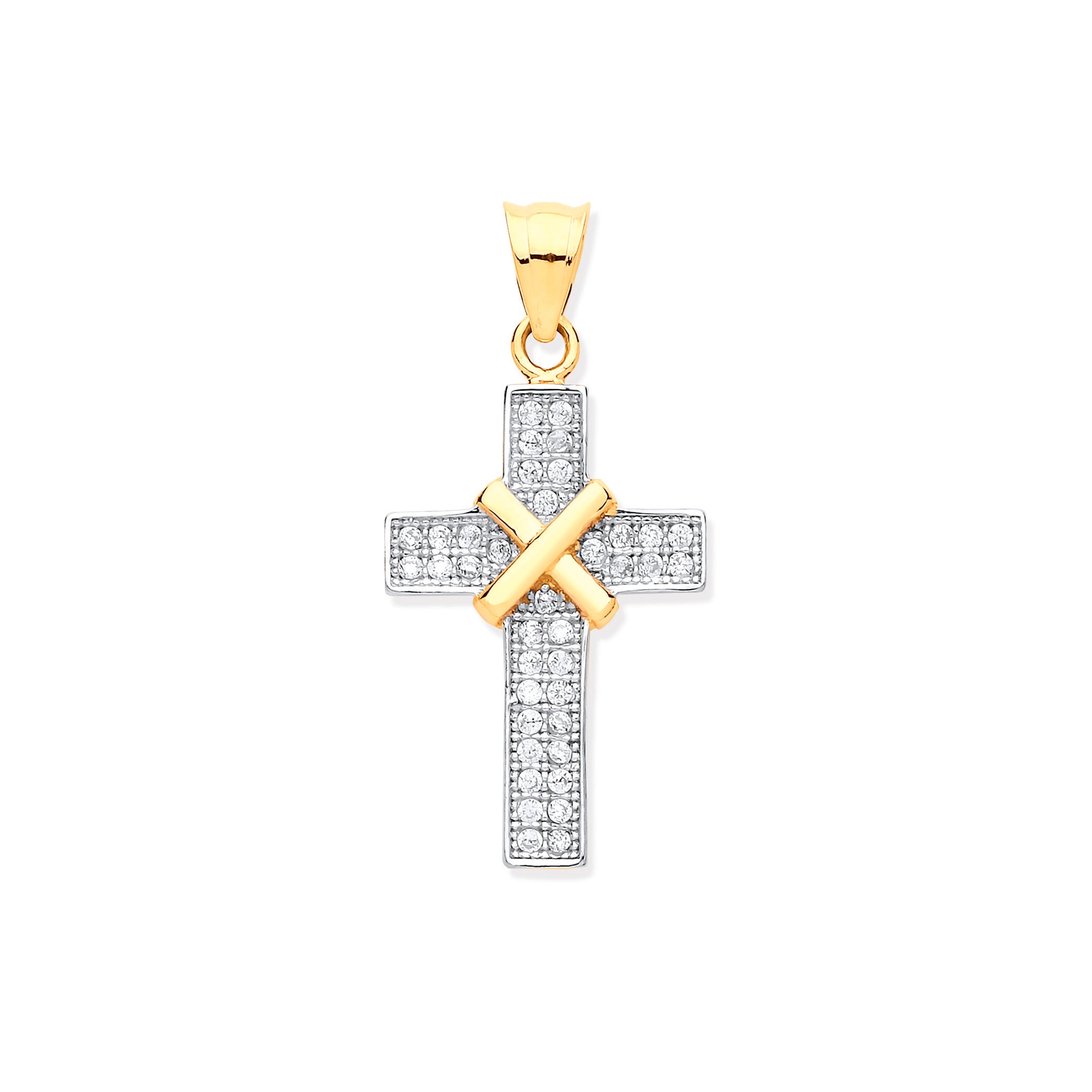 Y/G with CZs Cross