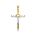 Y & W/G Crucifix With CZs