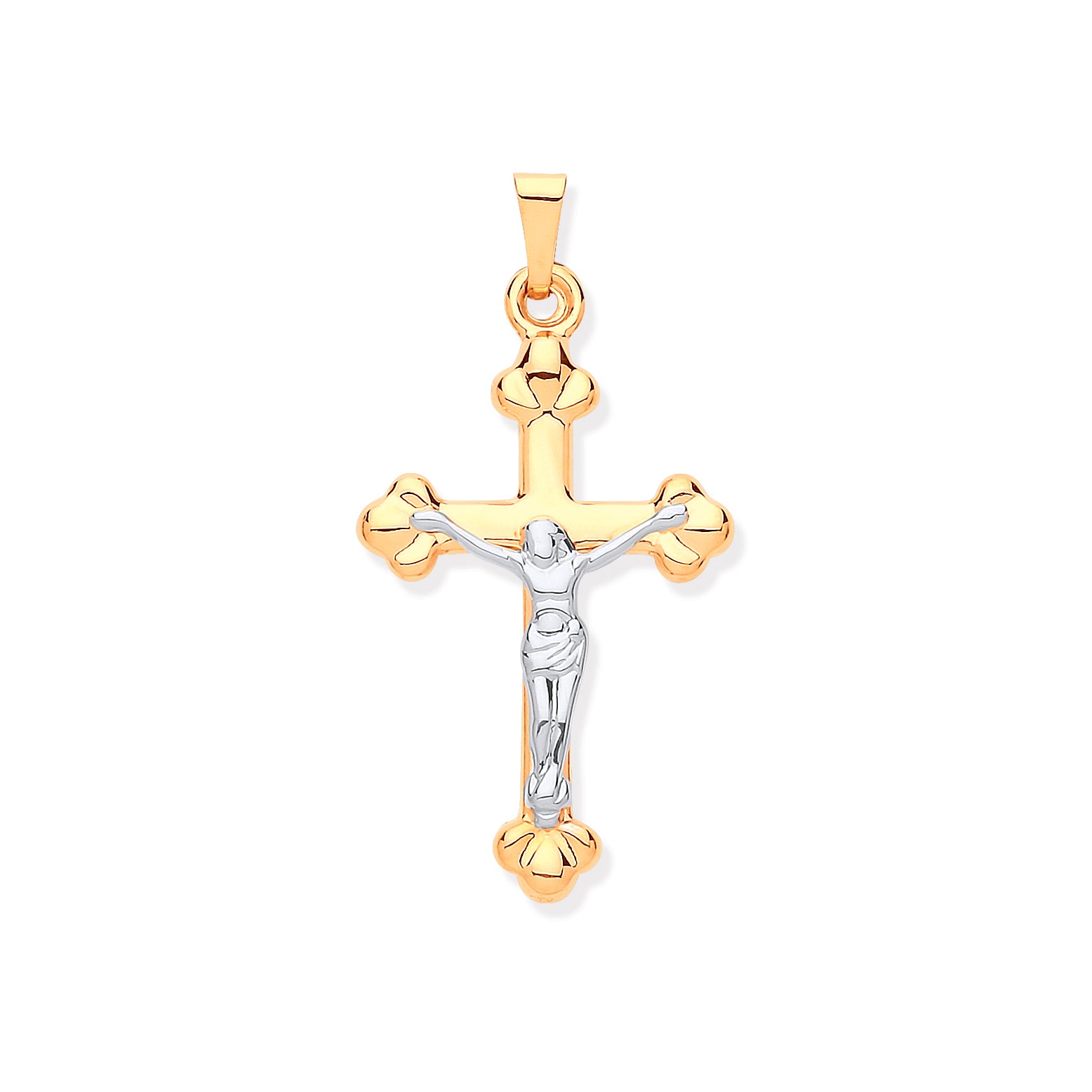 Y & W/G Crucifix Pendant