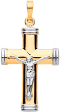 Y & W/G Hollow Tube Crucifix