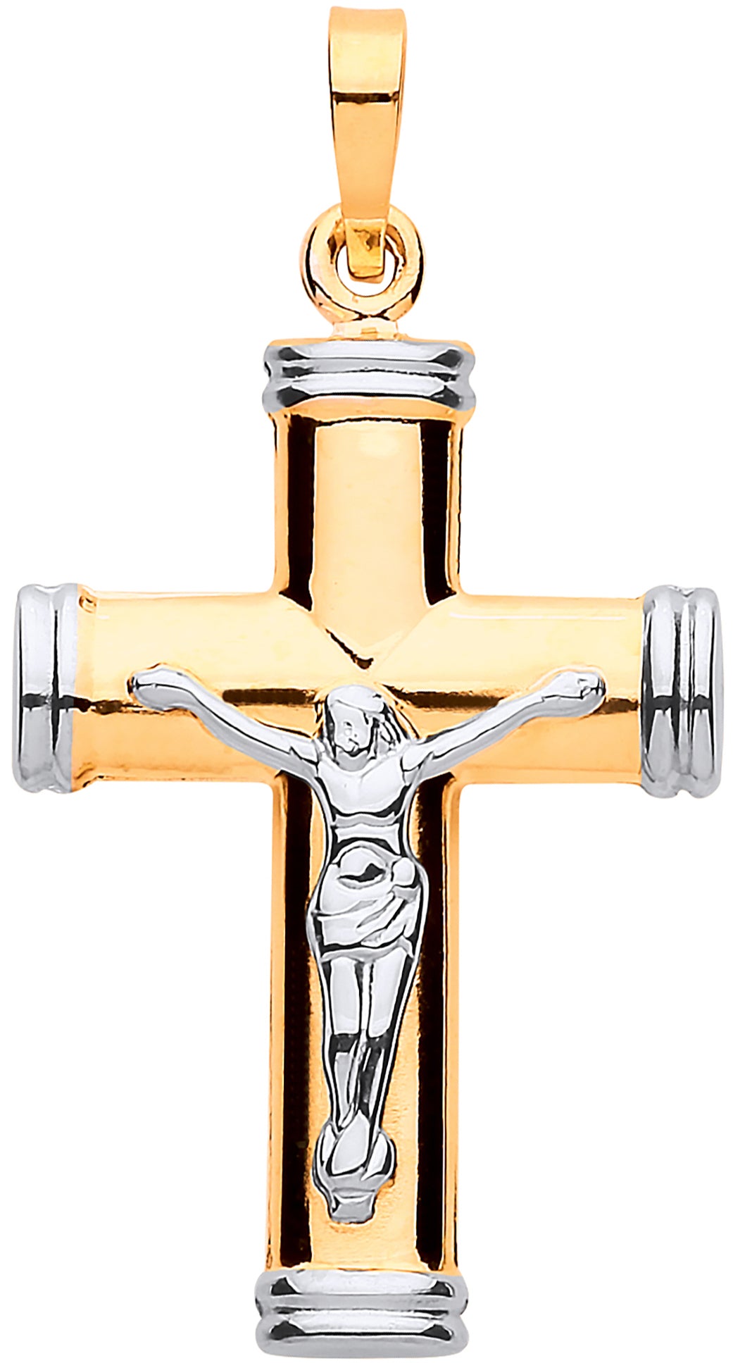 Y & W/G Hollow Tube Crucifix