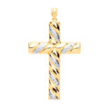 Y & W/G Large Hollow Tube Ribbed Cross