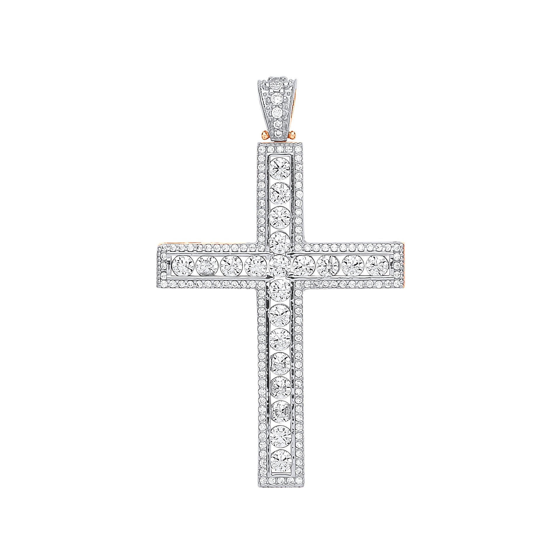 Y & W/G Round Cz Cross