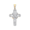 Y/G CZs Kiss Cross Pendant