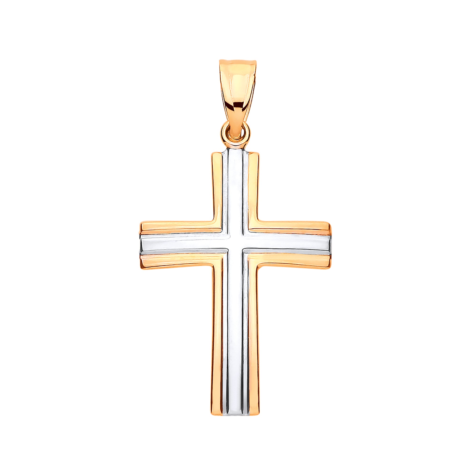 Y/G Two Colour Hollow Cross