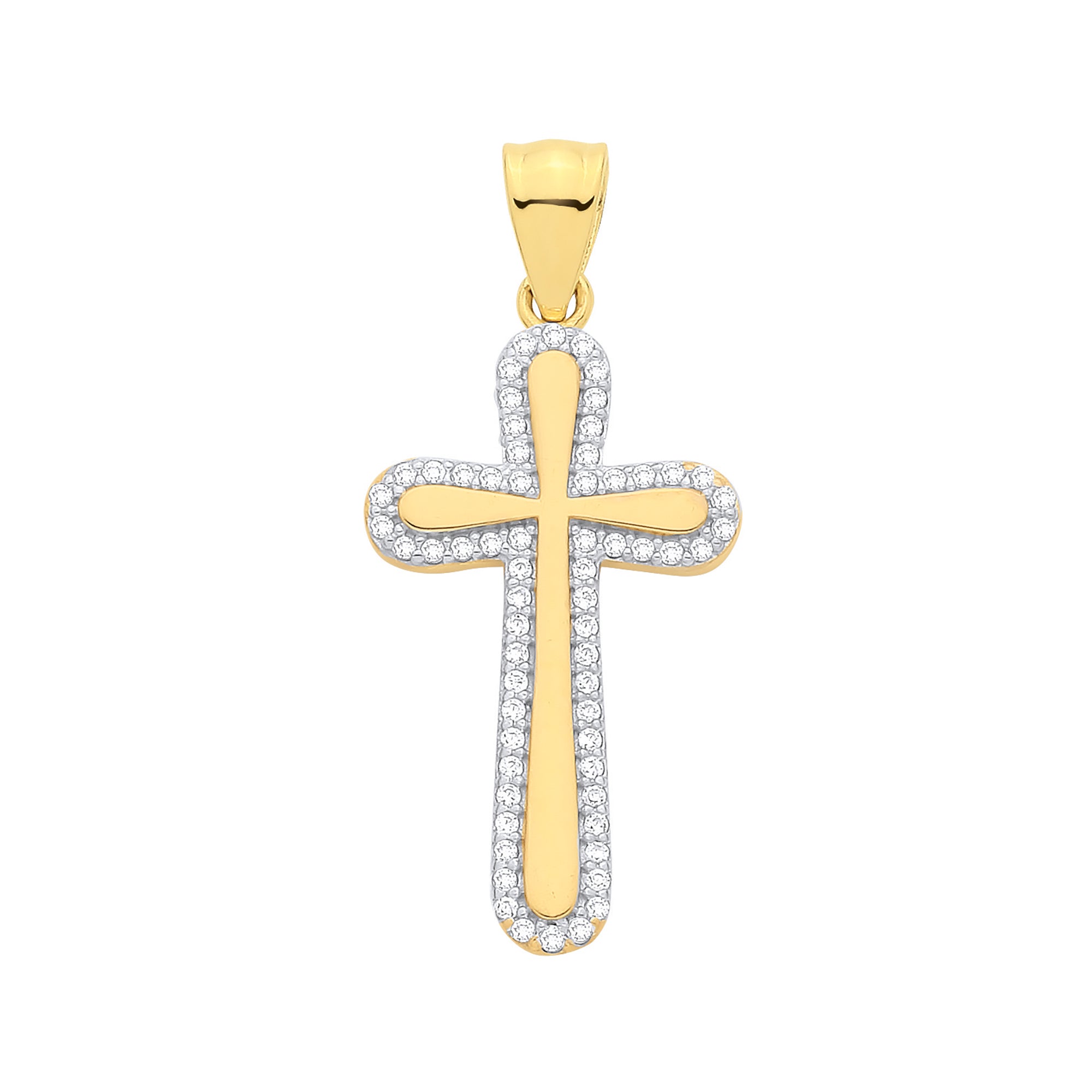 Y/G Hollow CZs Cross