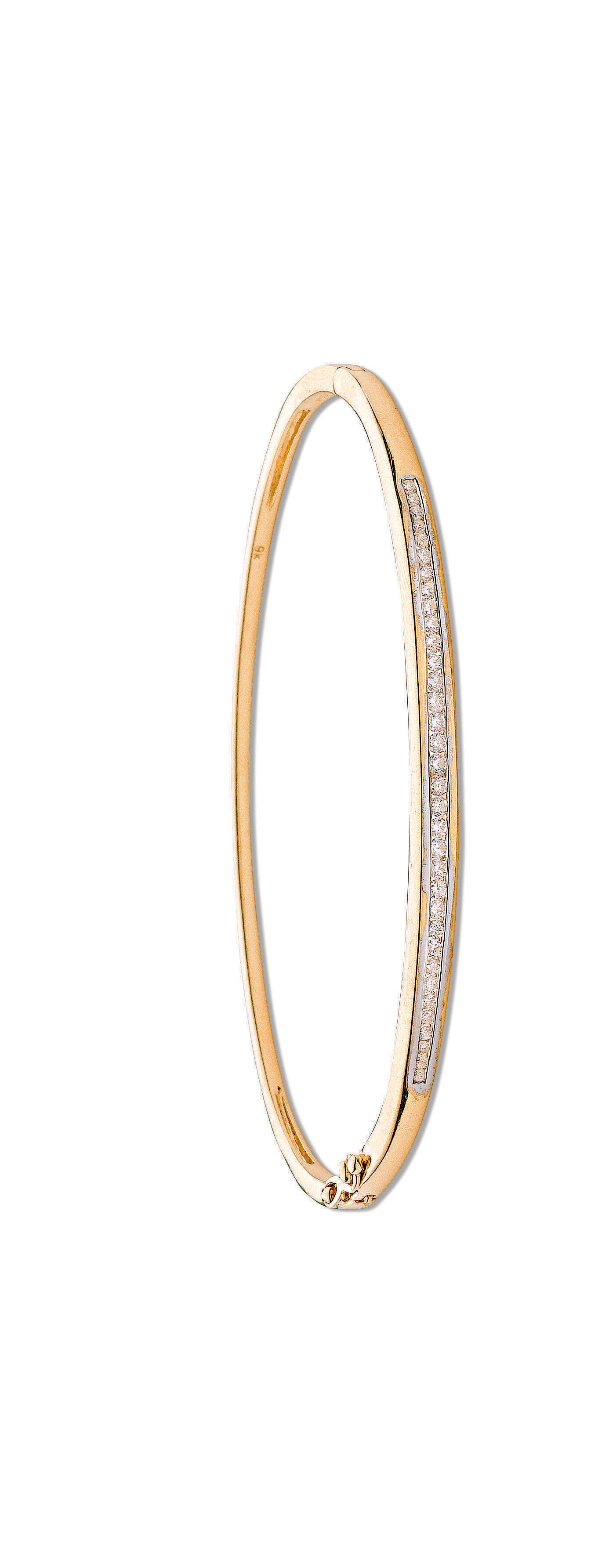 9ct Yellow Gold 0.50ct Channel Set Diamond Bangle