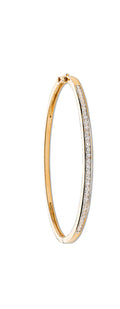 9ct Yellow Gold 1.00ct Channel Set Diamond Bangle