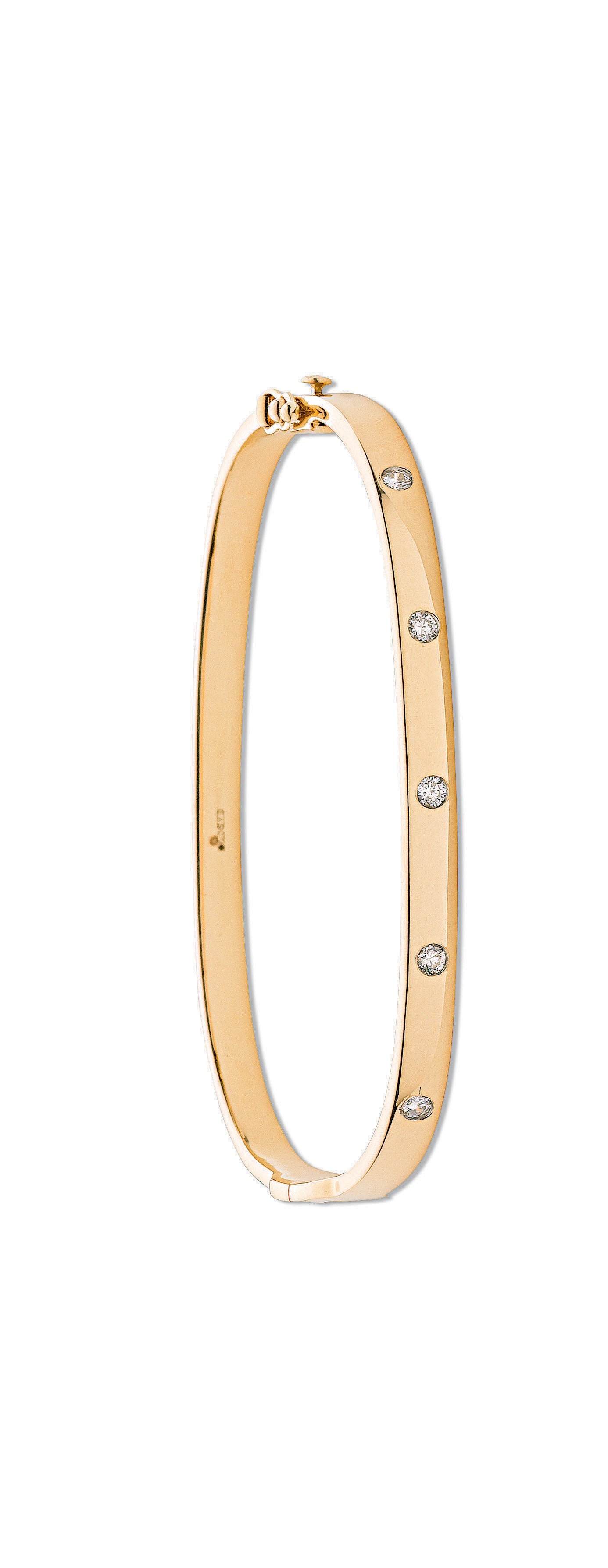 9ct Yellow Gold 0.20ct 5 Stone Diamond Bangle