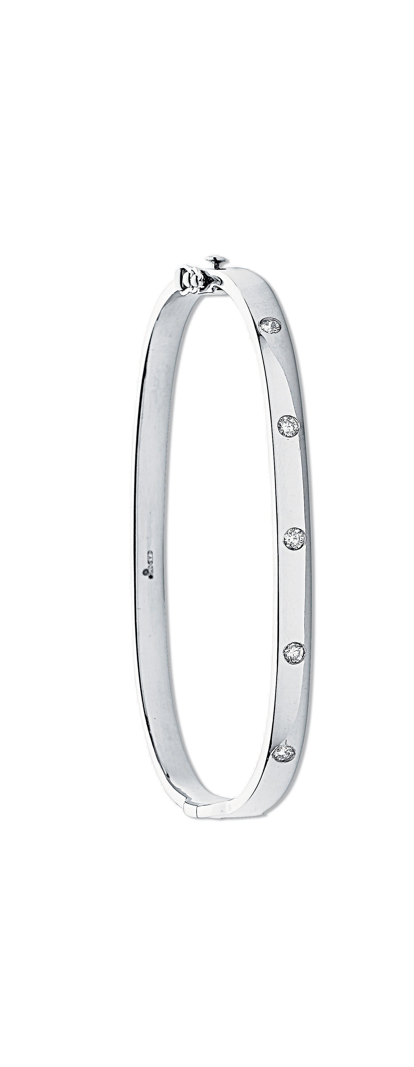 9ct White Gold 0.20ct 5 Stone Diamond Bangle