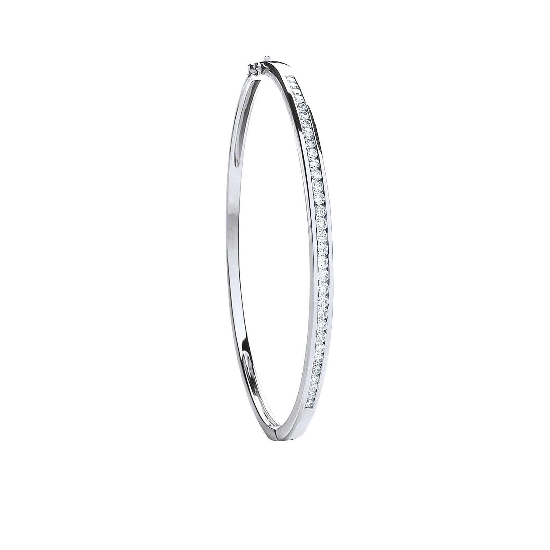 9ct White Gold 1.00ctw Diamond Bangle