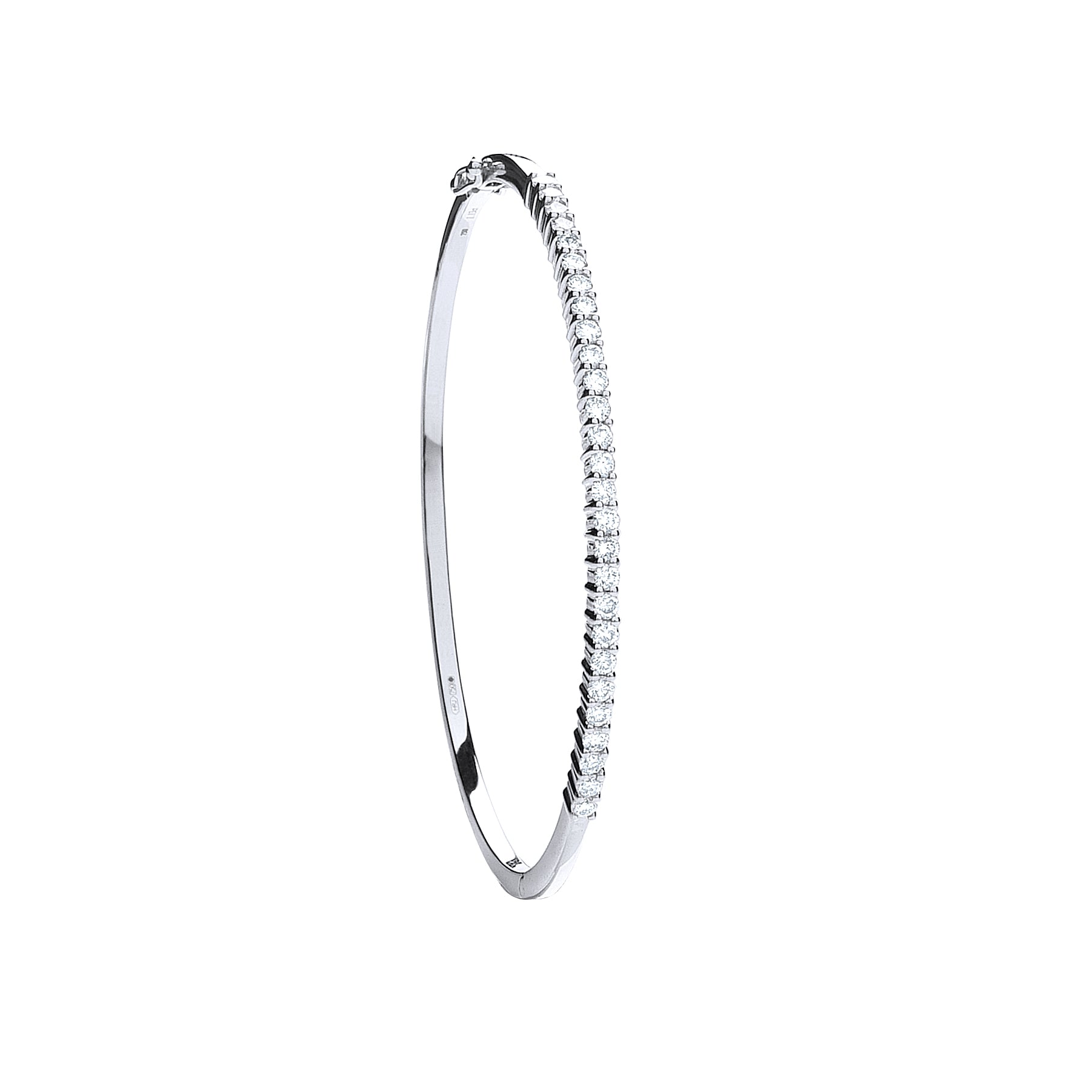 9ct White Gold 1.10ctw Diamond Bangle