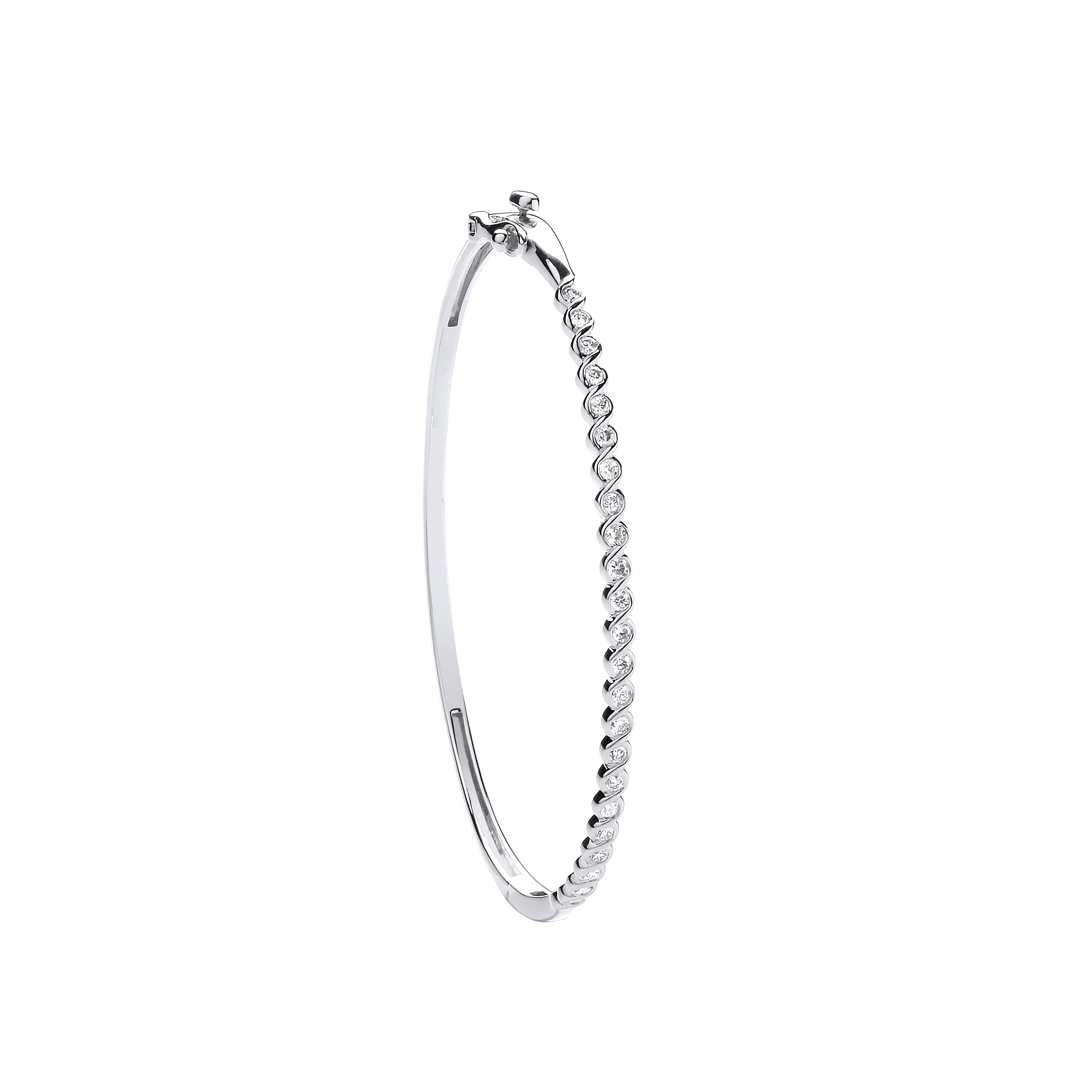 9ct White Gold 0.50ctw Ladies Diamond Bangle