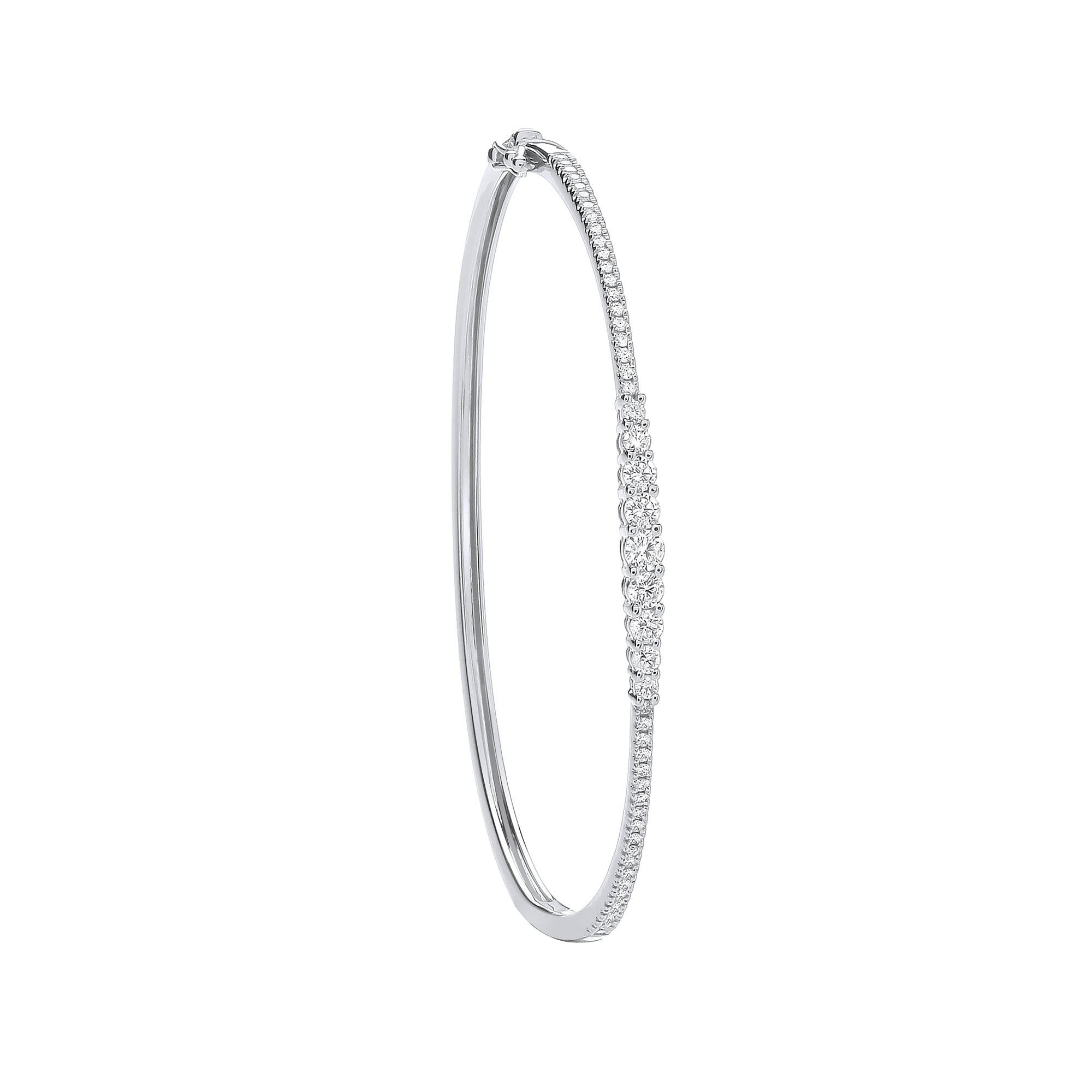 9ct White Gold 0.87ctw Bangle
