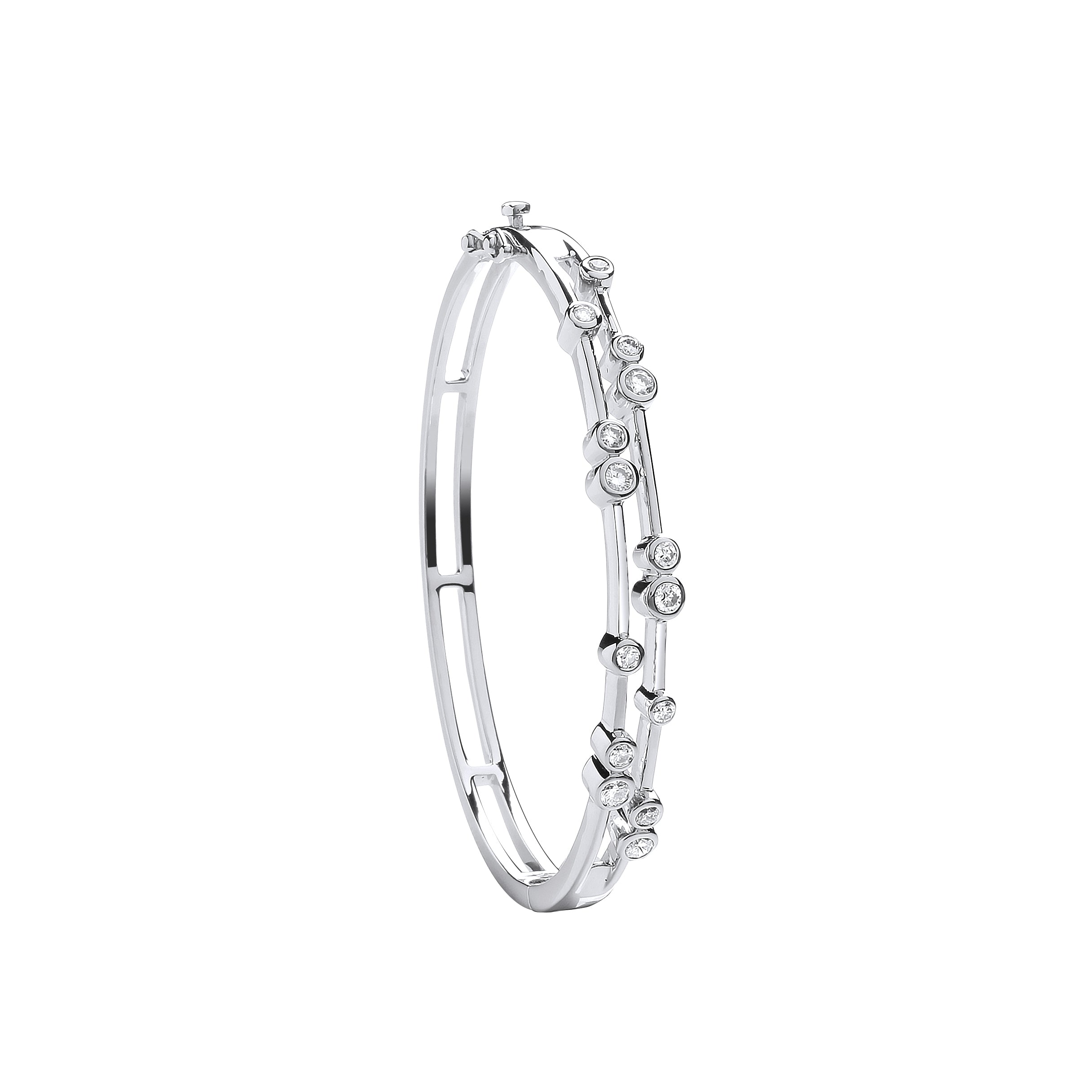 9ct White Gold 1.00ctw Dress Diamond Bangle