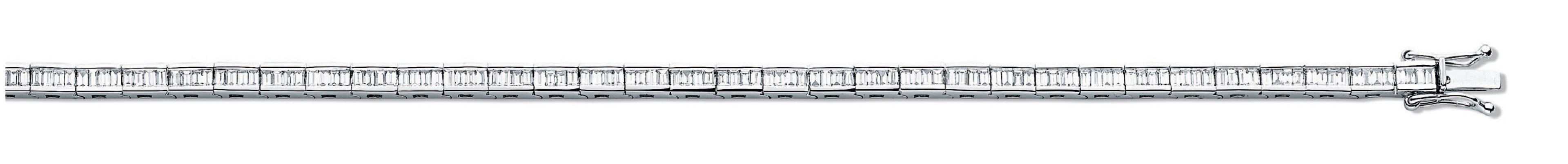 18ct White Gold 3.00ct Baguette Cut Diamond Bracelet