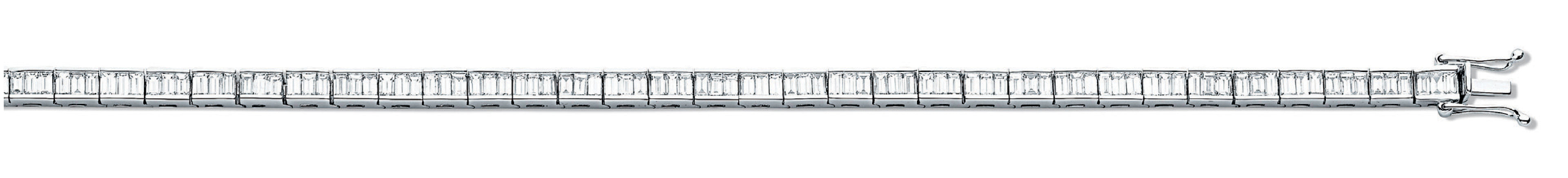 18ct White Gold 5.00ct Baguette Cut Diamond Bracelet
