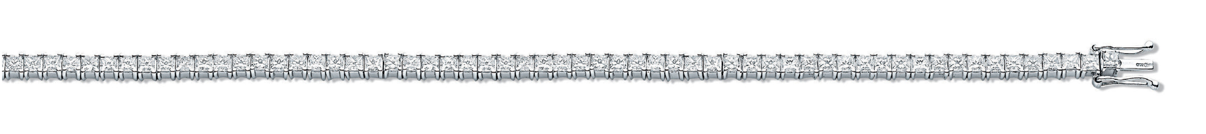 18ct White Gold 5.00ct Princess Cut Diamond Bracelet