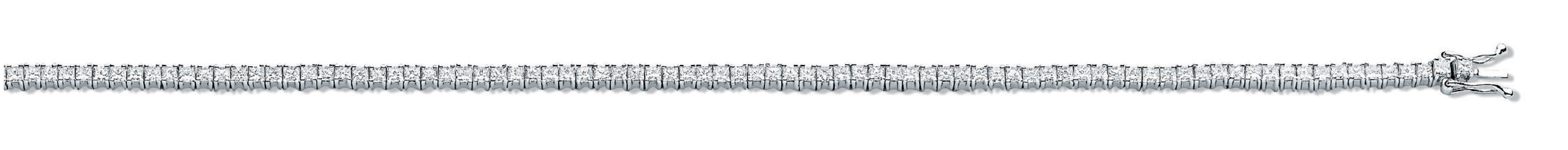 18ct White Gold 3.00ct Princess Cut Diamond Bracelet