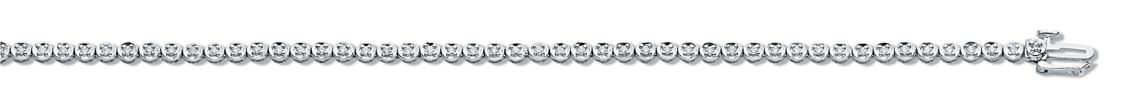 9ct White Gold 0.55ct Diamond Tennis Bracelet