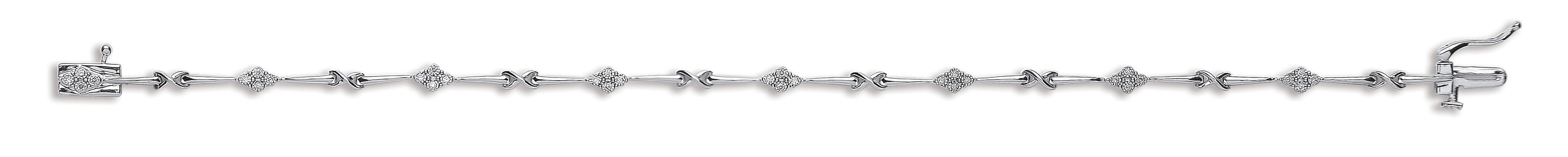 9ct White Gold 0.15ct Diamond Bracelet