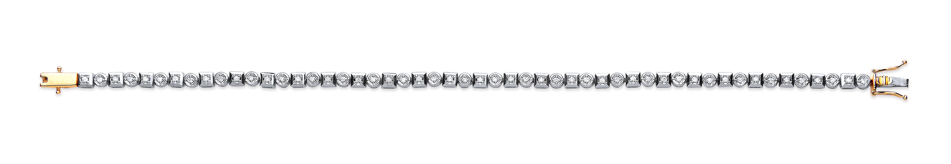 9ct Yellow Gold 0.50ct Rubover Diamond Bracelet