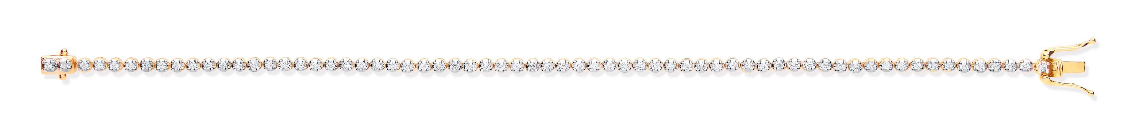 18ct Yellow Gold 1.00ctw Diamond Tennis Bracelet