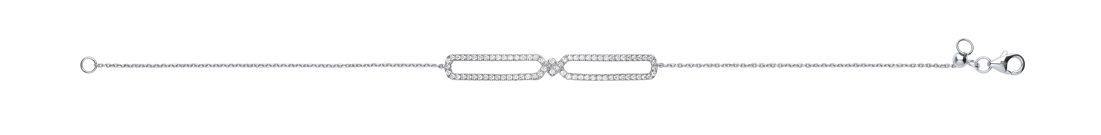 9ct White Gold Friendship 0.38ct Diamond Bracelet