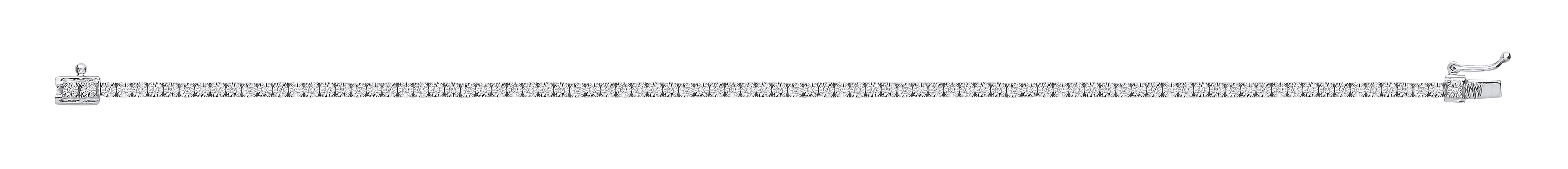 9ct White Gold 0.25ct Diamond Tennis Bracelet