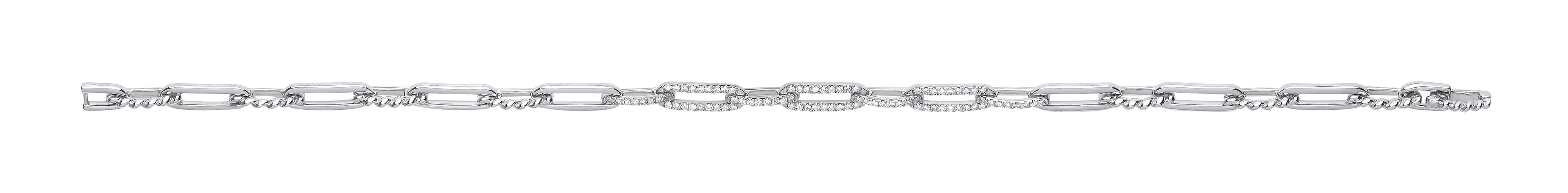 9ct White Gold 0.42ct Curb Bracelet