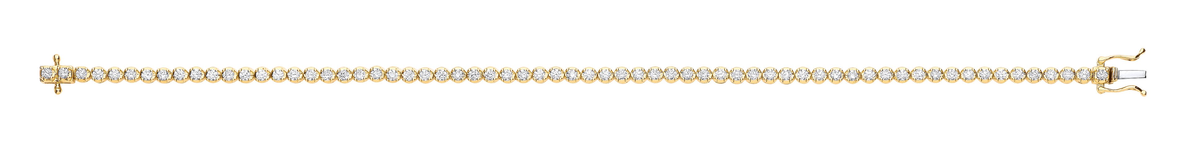 18ct Yellow Gold 2.00ct Diamond Tennis Bracelet