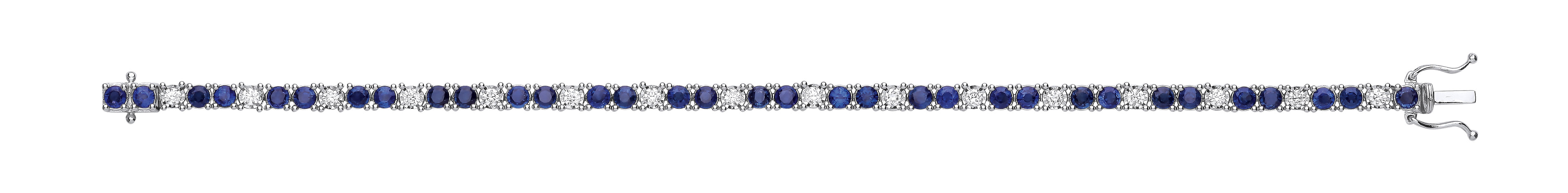 18ct White Gold 0.80ct Diamond and 5.00ct Sapphire Bracelet