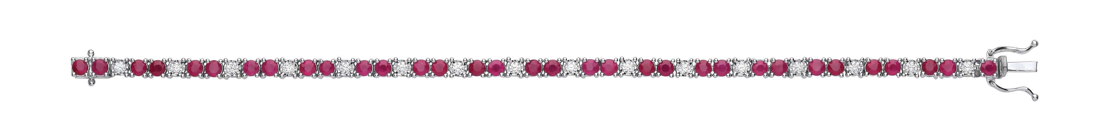 18ct White Gold 0.80ct Diamond and 5.00ct Ruby Bracelet