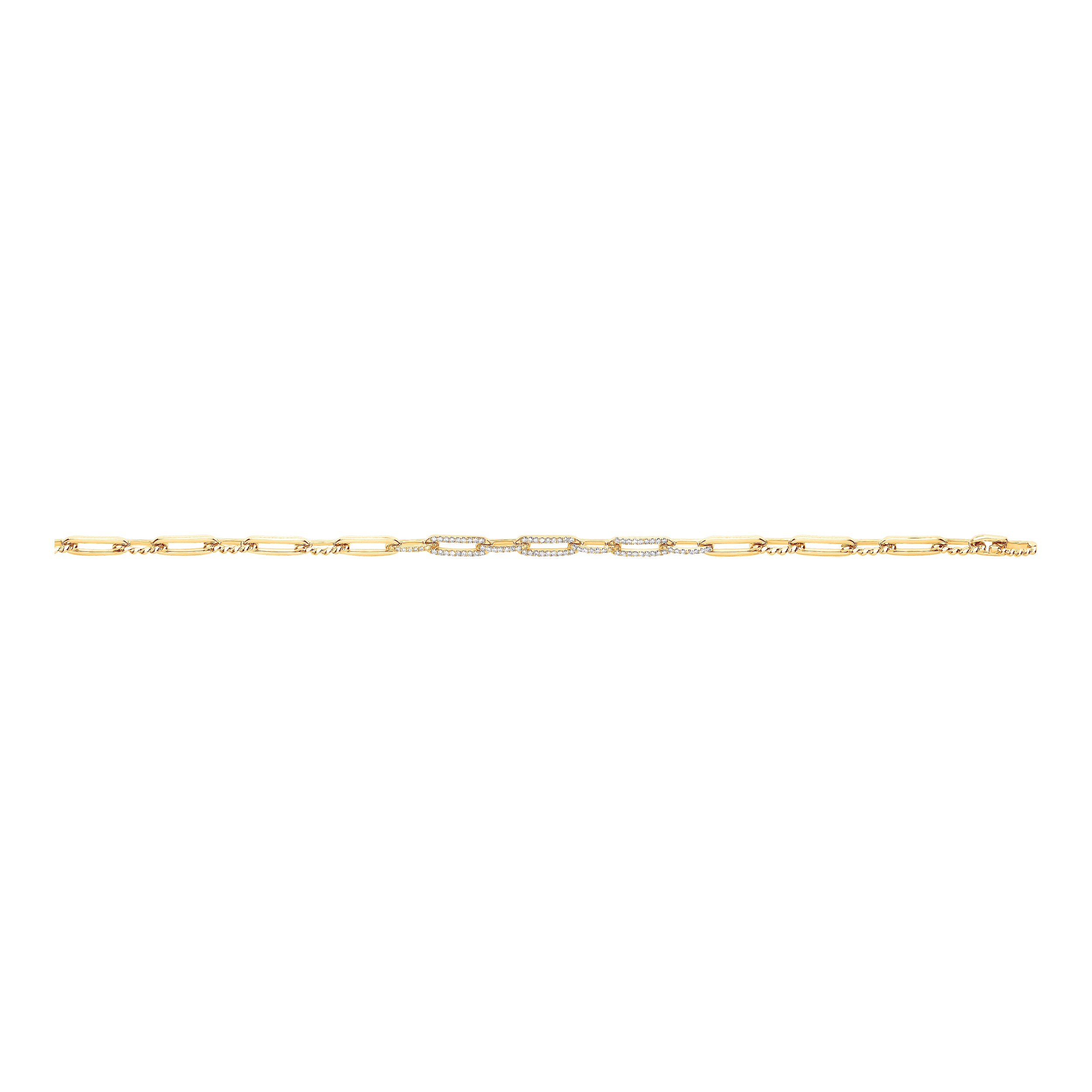 9ct Yellow Gold 0.42ct Curb Bracelet